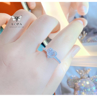 Nhẫn nữ bạc ta hình trái tim đính đá bạc LOPA