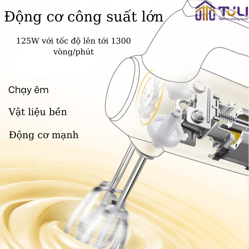Máy đánh trứng cầm tay mini Bear DDQ-B01f7, Máy đánh kem, bột, bơ, tạo bọt sữa, đánh nước sốt, nước tương, Bảo hành 12th