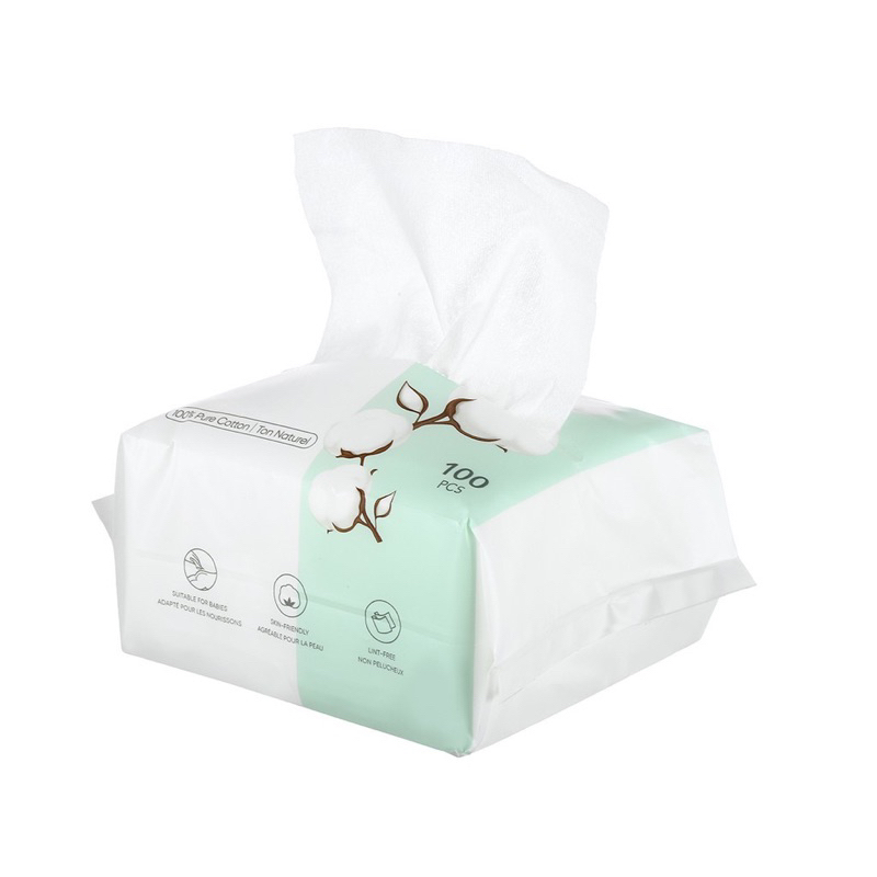120 tờ Khăn cotton đa năng tiện dụng mềm mịn Miniso