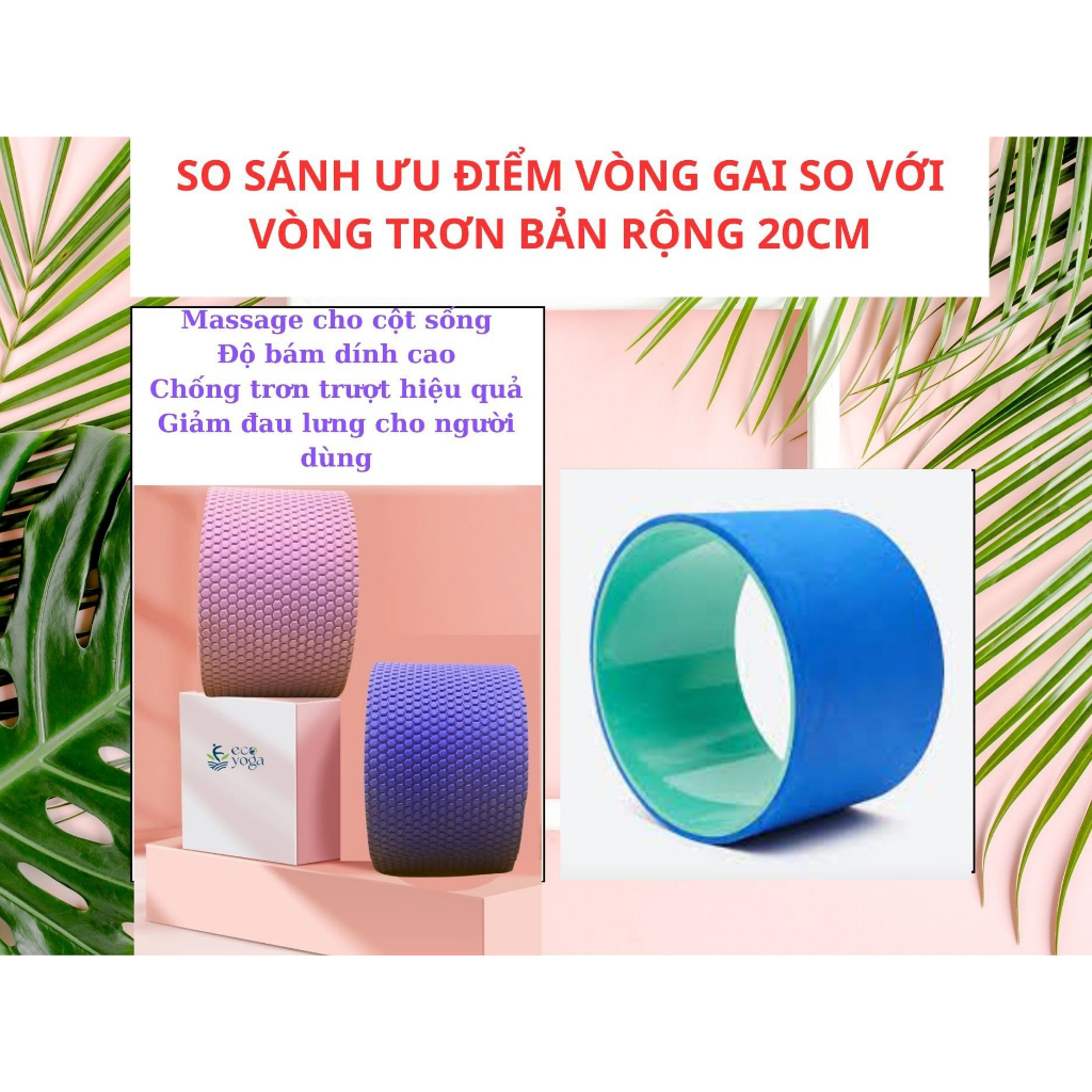 Vòng tập yoga có gai bản rộng 34 x 34 x 20cm chịu lực 200kg , phiên bản cao cấp có gai massage , dụng cụ tập yoga
