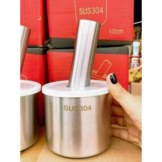 Bộ cối chày inox 304 kèm nắp