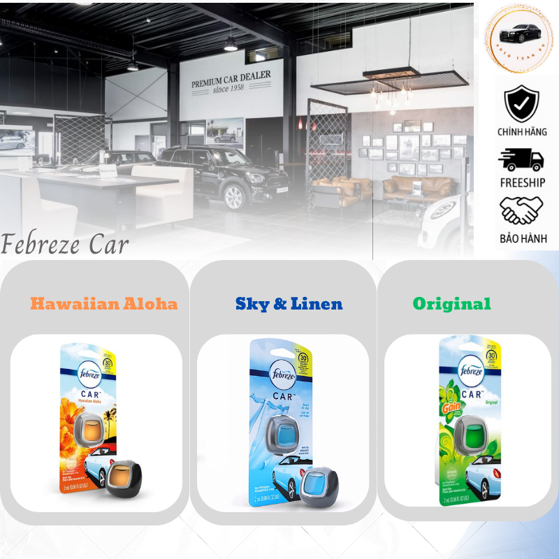 Nước hoa ô tô cao cấp Febreze, tinh dầu tự nhiên, mùi hương sang trọng
