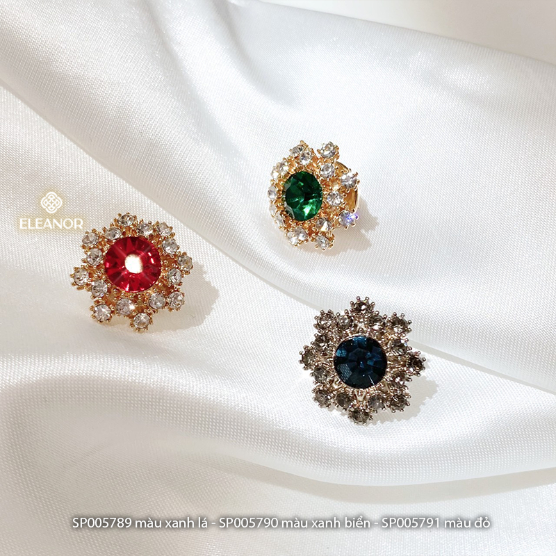 Ghim cài áo nam nữ Eleanor Accessories hình hoa đính đá phụ kiện thời trang 5789