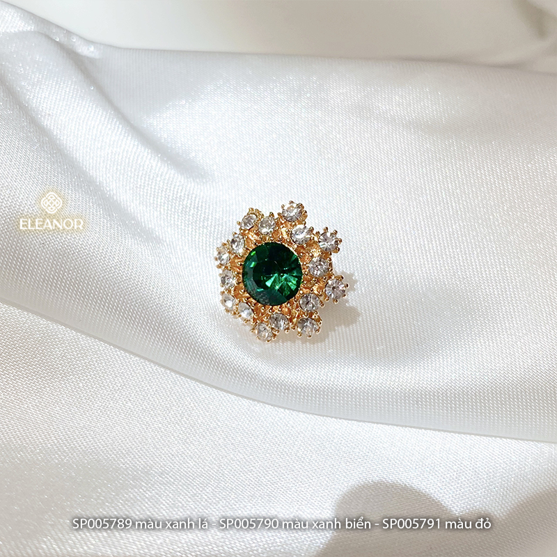 Ghim cài áo nam nữ Eleanor Accessories hình hoa đính đá phụ kiện thời trang 5789