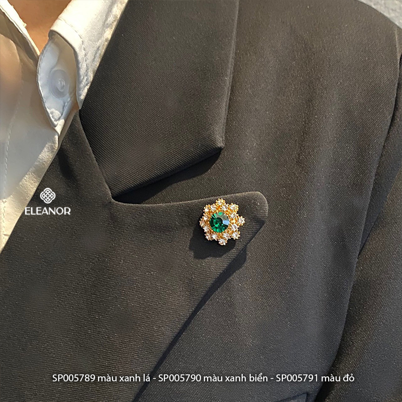 Ghim cài áo nam nữ Eleanor Accessories hình hoa đính đá phụ kiện thời trang 5789