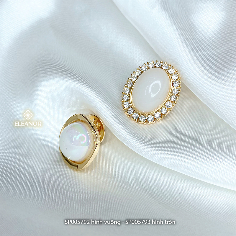 Ghim cài áo nam nữ Eleanor Accessories đính đá ngọc trai nhân tạo phụ kiện thời trang 5792