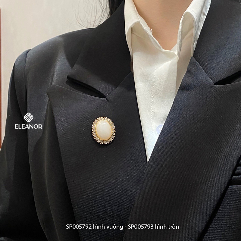 Ghim cài áo nam nữ Eleanor Accessories đính đá ngọc trai nhân tạo phụ kiện thời trang 5792