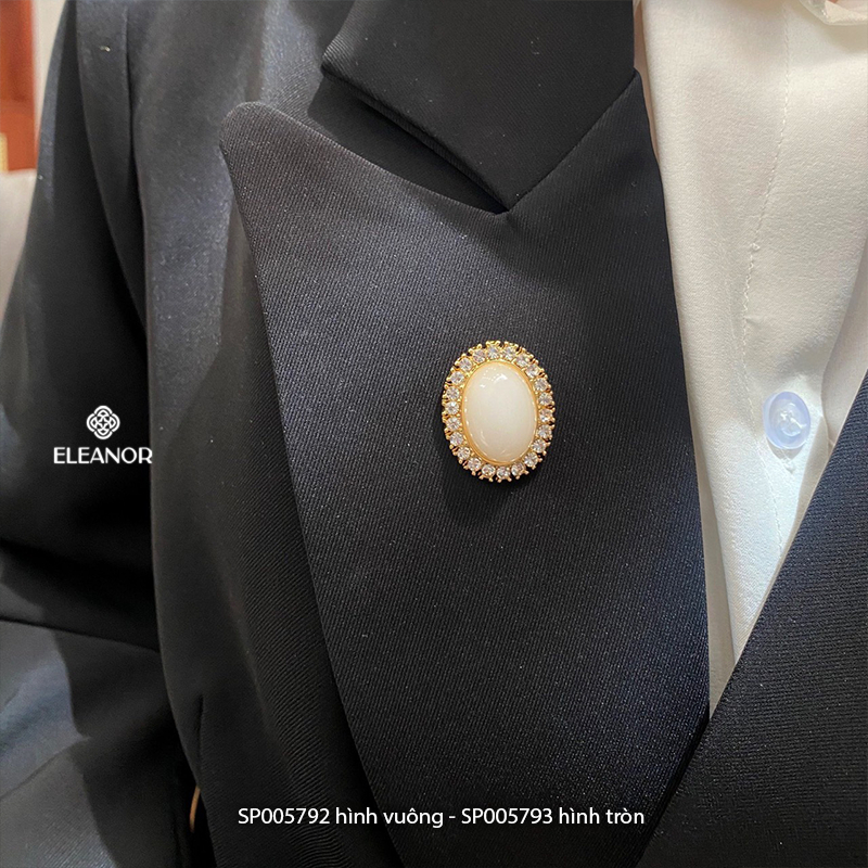 Ghim cài áo nam nữ Eleanor Accessories đính đá ngọc trai nhân tạo phụ kiện thời trang 5792