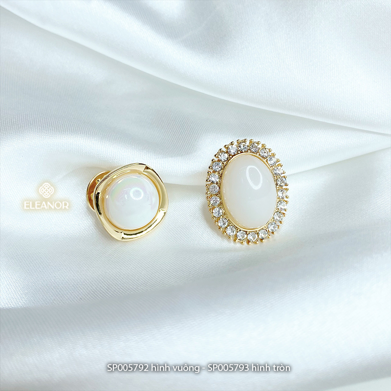 Ghim cài áo nam nữ Eleanor Accessories đính đá ngọc trai nhân tạo phụ kiện thời trang 5792