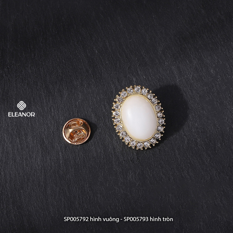 Ghim cài áo nam nữ Eleanor Accessories đính đá ngọc trai nhân tạo phụ kiện thời trang 5792