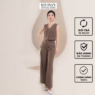 Sét bộ áo gile và quần culottes koisan màu nâu lạnh tôn da s2380519