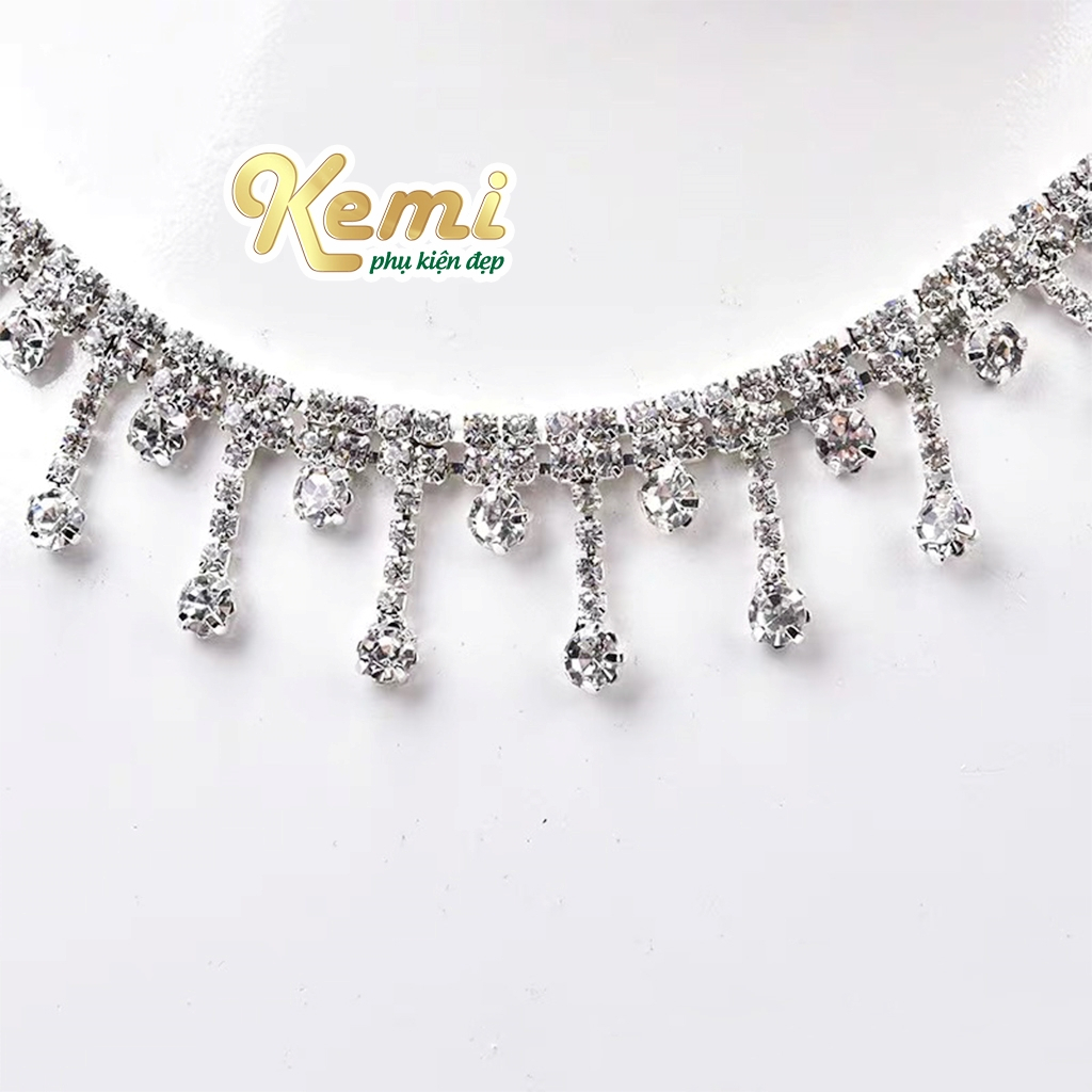 50cm Xoàn dây đá đính kết thời trang handmade sáng lấp lánh, chất liệu bền đẹp
