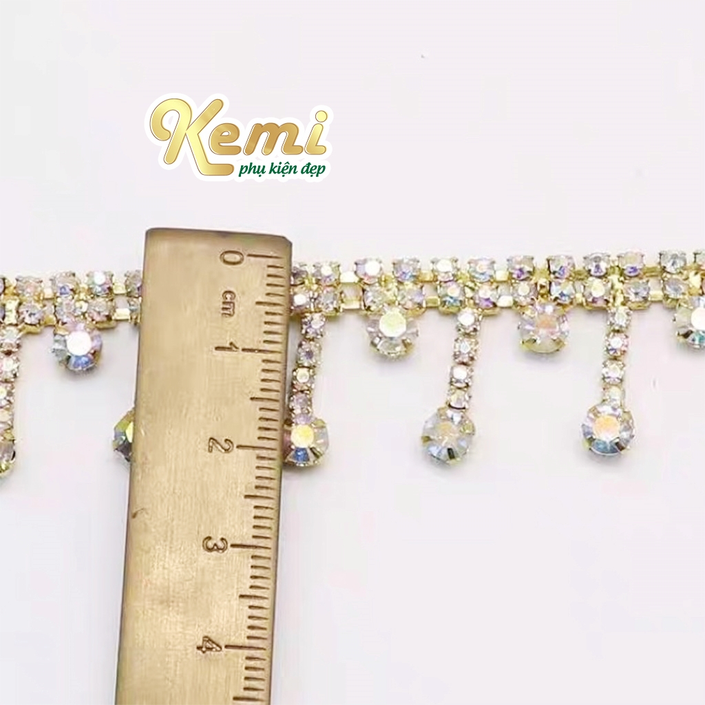 50cm Xoàn dây đá đính kết thời trang handmade sáng lấp lánh, chất liệu bền đẹp