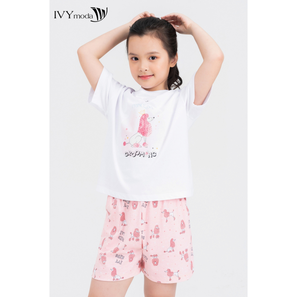 Bộ thun Little Princess bé gái IVY moda MS 57G1627