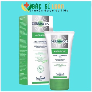 BS TƯ VẤN Dermacos Anti Acne Deep Cleansing Gel 150ml, Sữa rửa mặt cho da mụn Gel rửa mặt sạch sâu