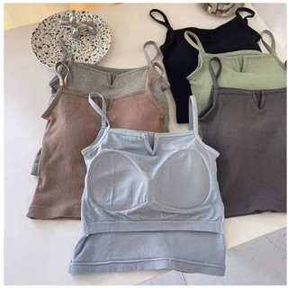 Áo bra cổ chữ v gân tăm dáng dài 6997