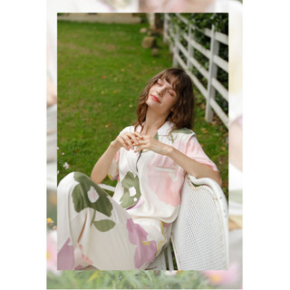 Bộ pyjama hoa màu hồng xanh đồ ngủ mặc nhà after bath pj065