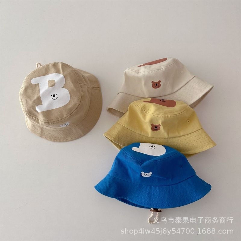 Mũ vành hình mặt cười có quai điều chỉnh cho bé, mũ vành mùa hè cho bé