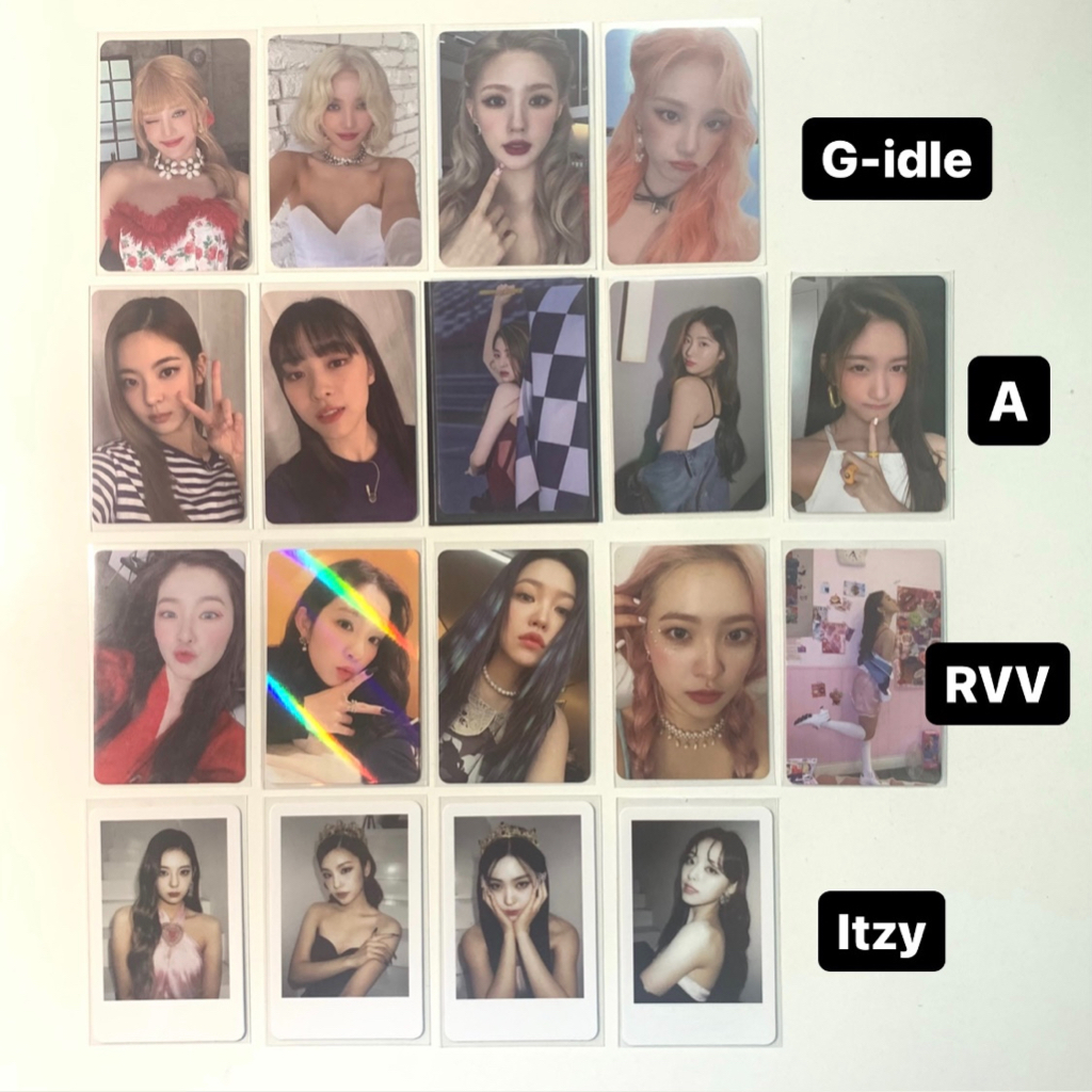 Bộ ảnh thẻ card bo góc nhóm nhạc hàn quốc RED VELVET - ITZY - IVE - GIDLE official