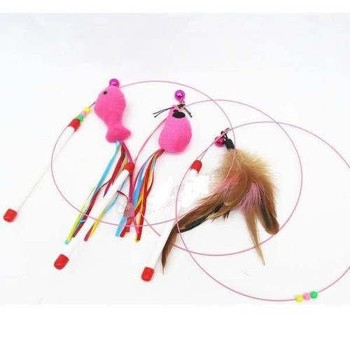 Đồ Chơi Cần Câu Mèo Gắn Lông Vũ - Kích Thích Mèo Chơi Đùa Vận Động | Muchinshop