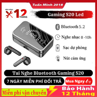  Tai Nghe Bluetooth không Dây S20 V5.3 Âm Thanh Hifi 9D Cực Hay Có Micro Màn hình LED chống thấm nước Pin Trâu 