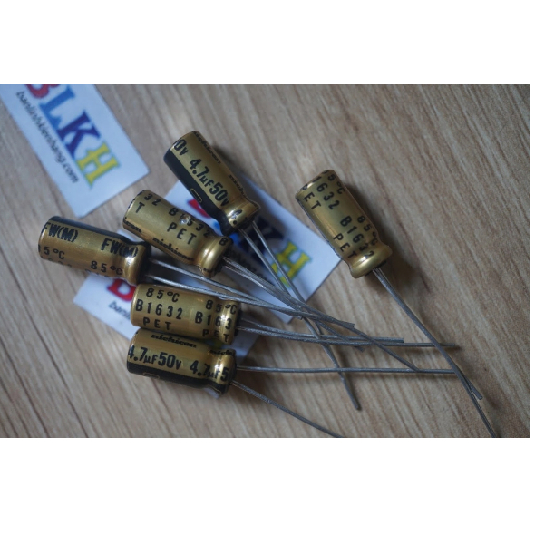 5 Tụ hóa âm thanh 50V 4.7uF 85 độ 5x11 chính hãng Nichicon FW