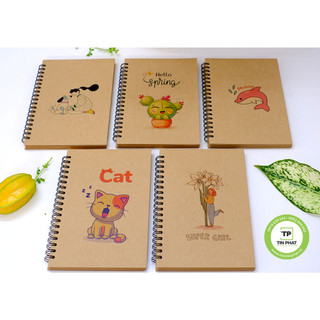 Sổ tay ghi chép A6 - giấy kraft - sổ tay vẽ chì - sổ tay mini - sổ vẽ sketchbook
