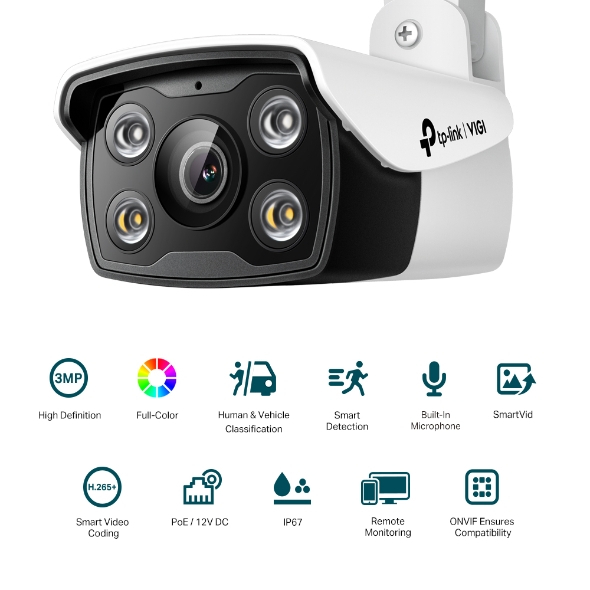 [Hỏa Tốc] Camera IP TP-Link CCTV VIGI C330 3MP Full Color Ngoài Trời, Phát Hiện Thông Minh