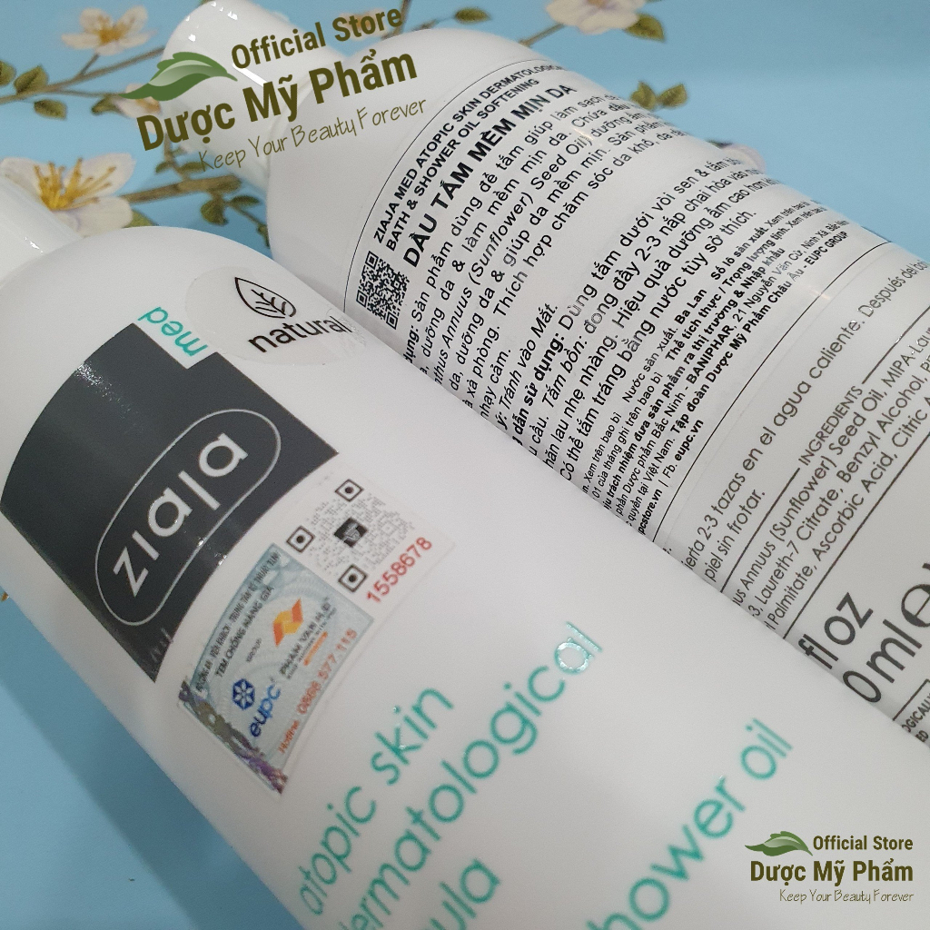 Sữa Tắm Mềm Mịn Da Ziaja Med Atopic Skin Dermatological Formula Bath & Shower Oil Softening 270ml