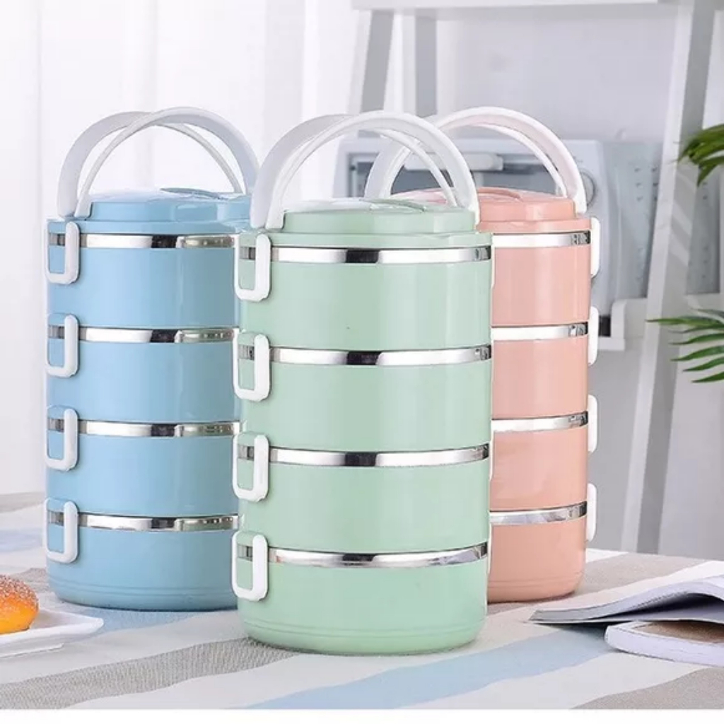 Cạp lồng lúa mạch 4 tầng LUNCH BOX giữ nhiệt, tiện lợi