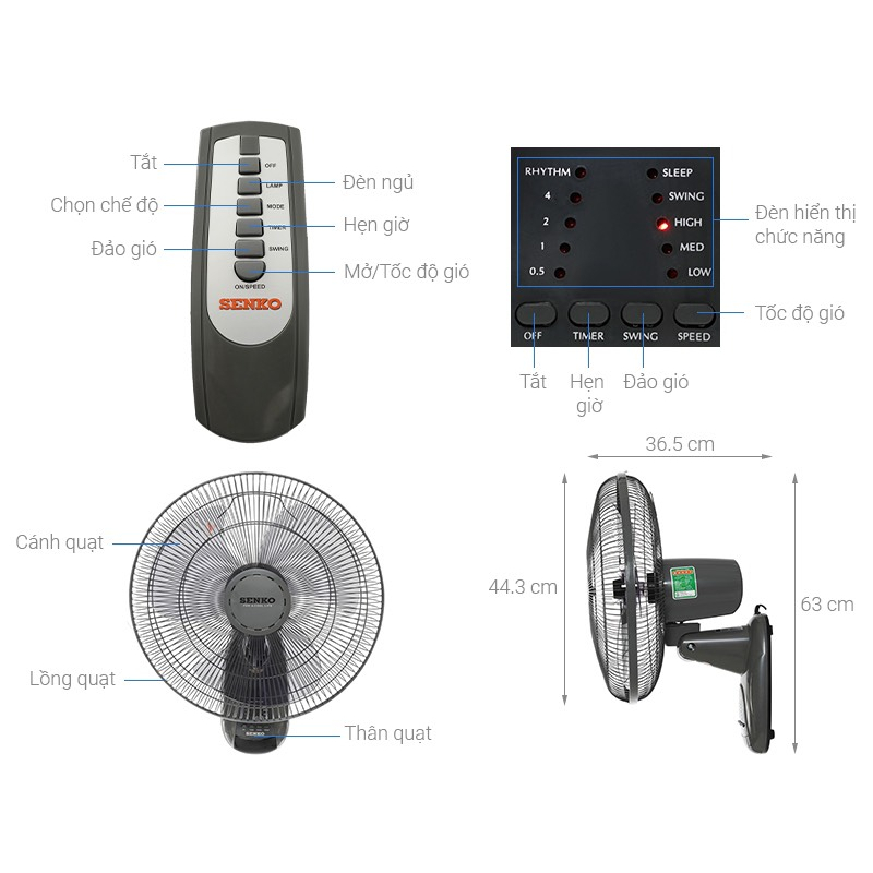 Quạt Treo Senko TR1628