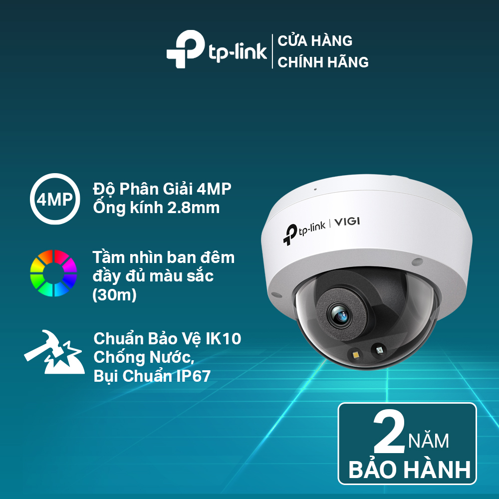[Mã ELCL12 giảm 9% đơn 300K] Camera IP TP-Link CCTV VIGI C240 4MP Full Color Ngoài Trời, Phát Hiện Thông Minh