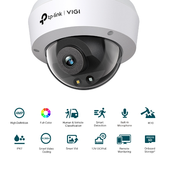 [Mã ELCL12 giảm 9% đơn 300K] Camera IP TP-Link CCTV VIGI C240 4MP Full Color Ngoài Trời, Phát Hiện Thông Minh