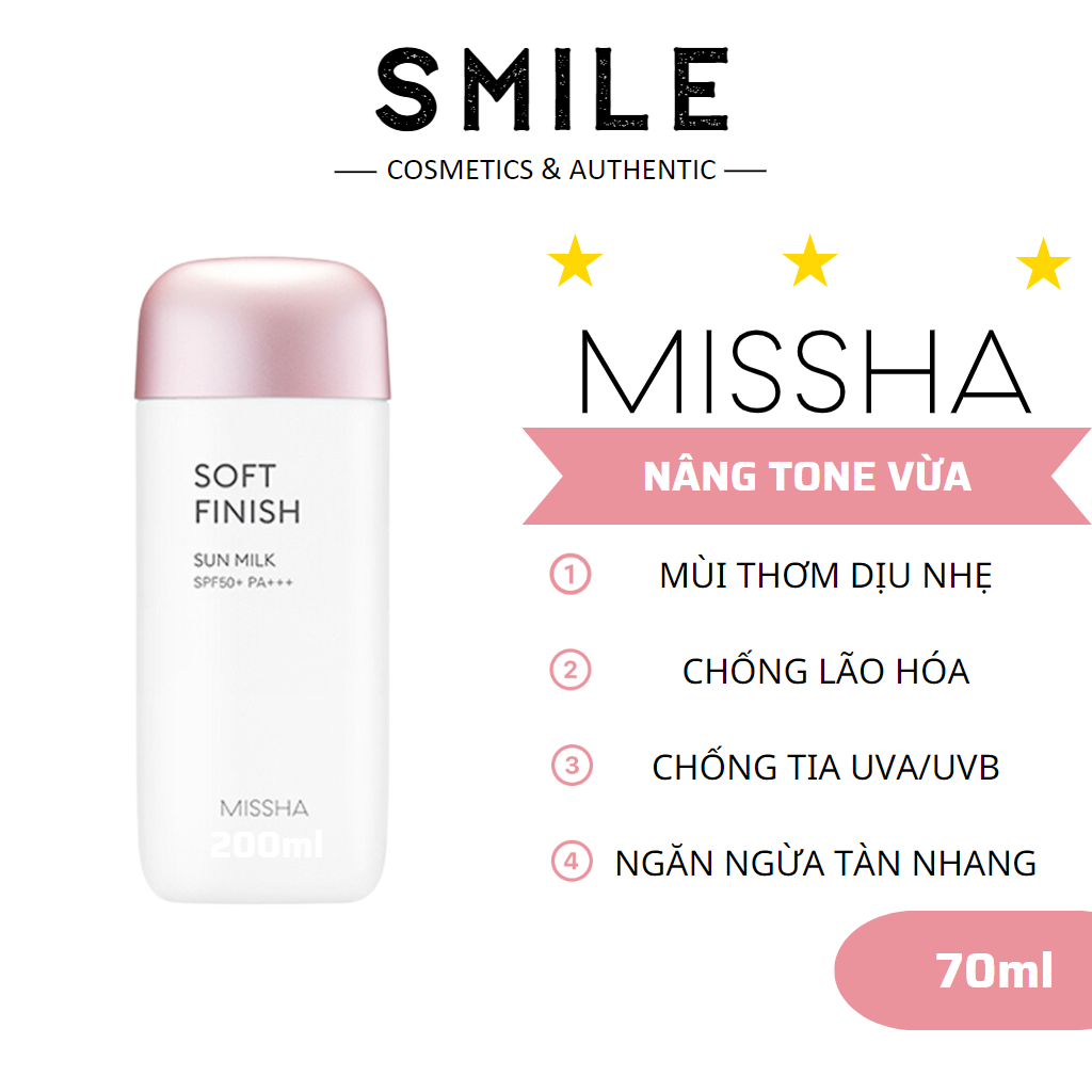 Kem chống nắng Missha Soft Finish Sun Milk SPF50+ PA+++ 50ml