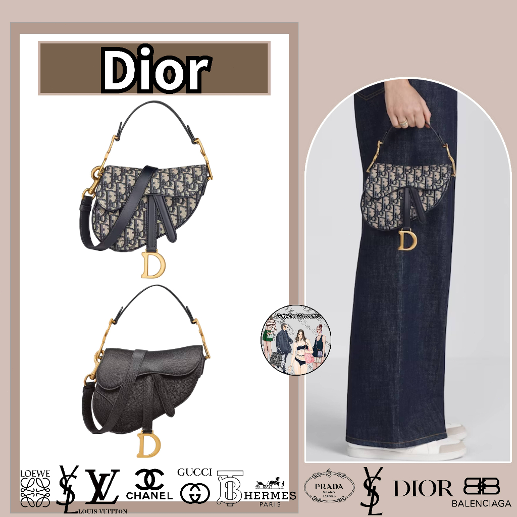 Dior/túi yên ngựa mini (có dây đeo vai)/mẫu mới nhất/dây đeo vai/túi nữ/túi đưa thư/túi đeo vai/sản phẩm giảm giá miễn