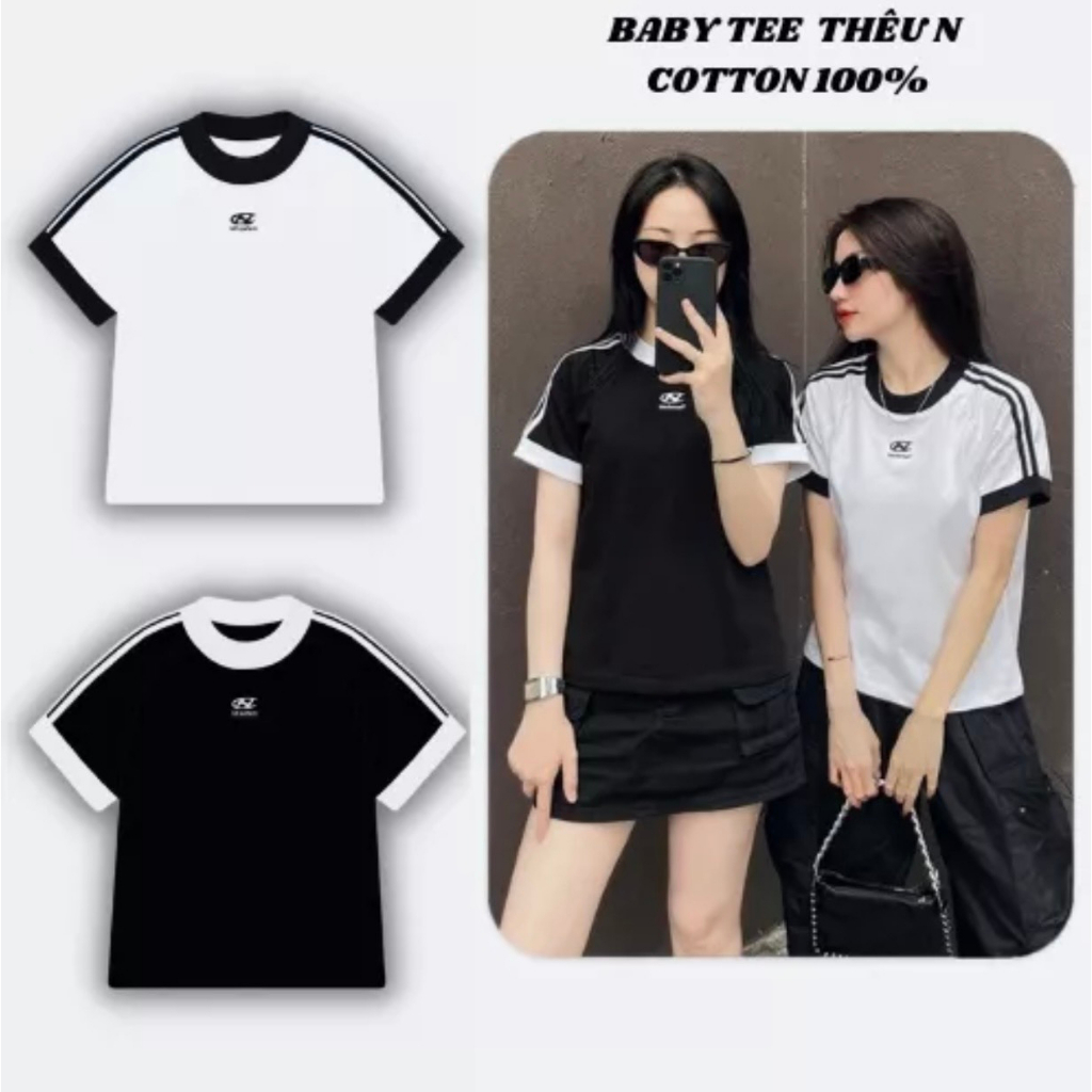 Áo thun baby tee LOGO W cotton 100% thêu chữ W,Áo baby tee Whattowear_NT.STUDIO