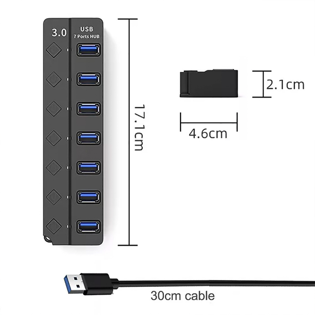 Bộ Hub Chia 7 Cổng USB 3.0 3.0 5Gbps Có Đèn LED Cho Laptop PC -dc5062