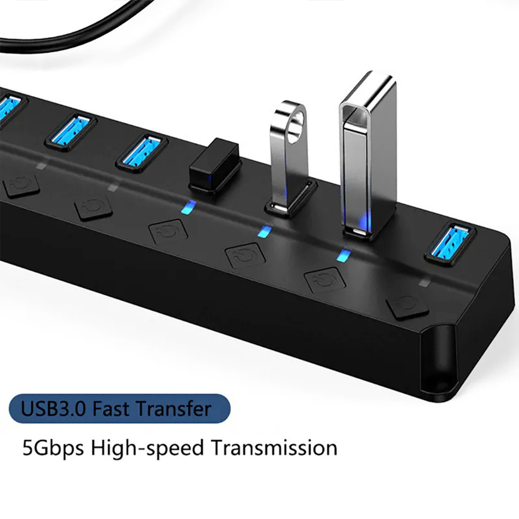 Bộ Hub Chia 7 Cổng USB 3.0 3.0 5Gbps Có Đèn LED Cho Laptop PC -dc5062