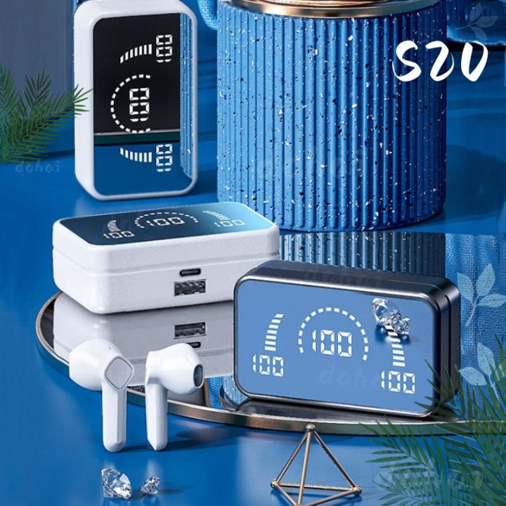 Tai Nghe Bluetooth không Dây S20 V5.3, Âm Thanh Hifi 9D Cực Hay Có Micro Màn hình LED chống thấm nước, Pin Trâu