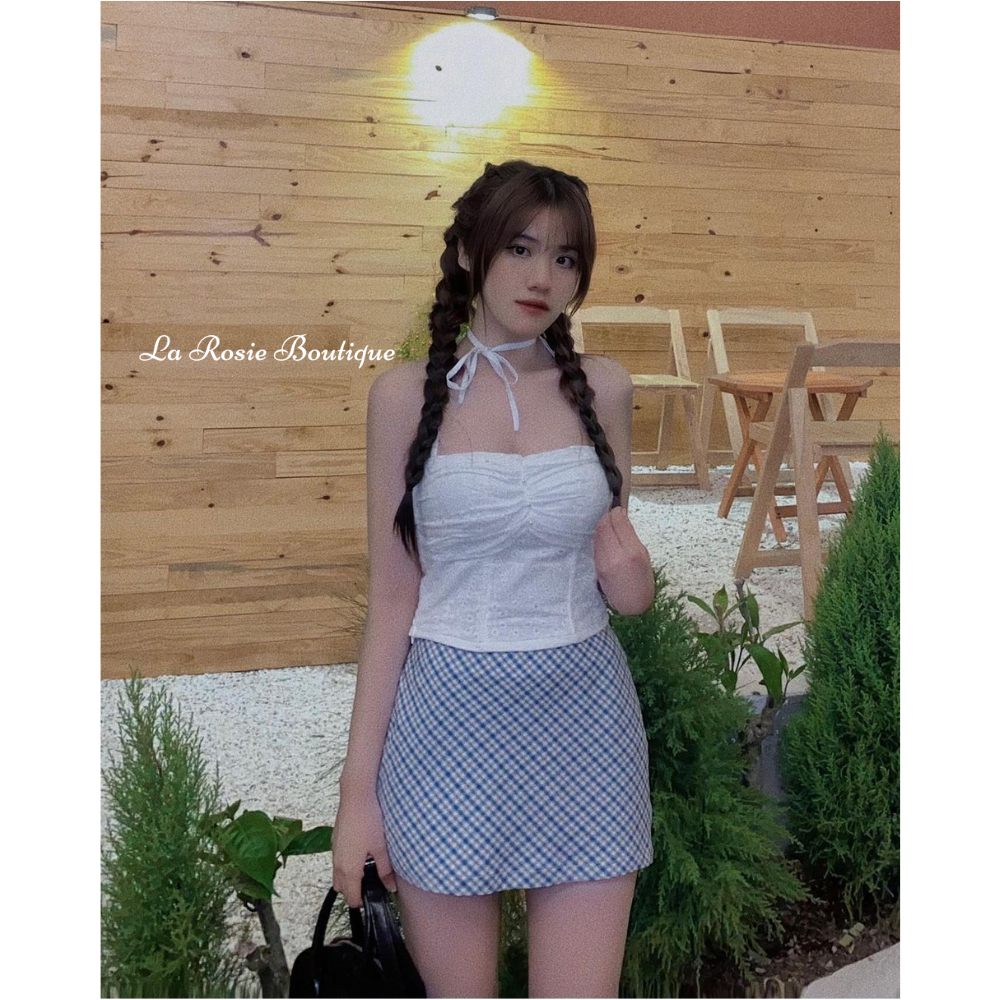 Áo croptop La Rosie Boutique yếm cột dây corset nữ tính dịu dàng phù hợp đi chơi đi tiệc