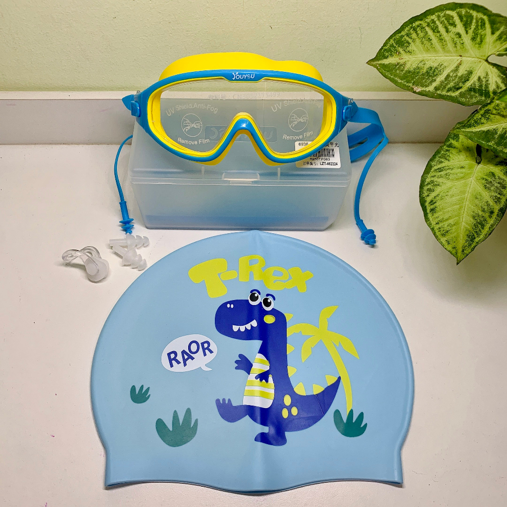 Combo Kính Bơi và Mũ Bơi Trẻ Em Chính Hãng YouYou có Nút Bịt Tai + Kẹp Mũi Chống Sặc Nước, Chống Sương Mù