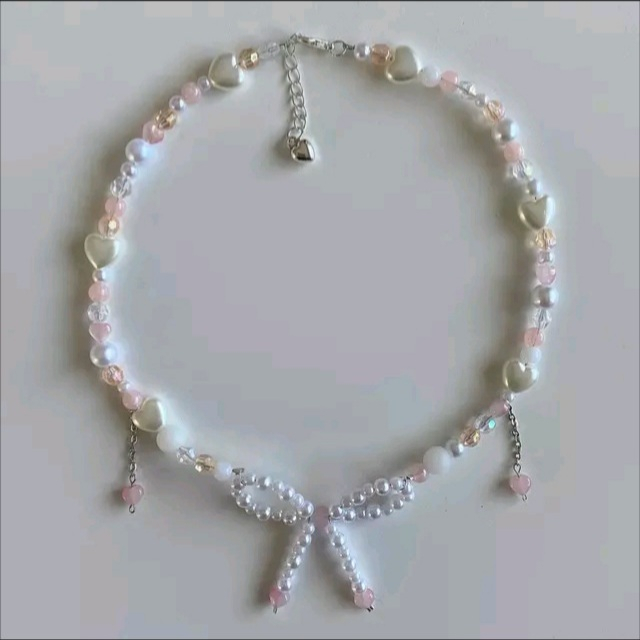⋆ ˚｡⋆୨୧˚ 𝒄𝒐𝒕𝒕𝒐𝒏 𝒄𝒂𝒏𝒅𝒚 Vòng cổ choker handmade y2k hình nơ, trái tim đính hạt coquette fairycore dành cho nữ ˚୨୧⋆｡˚ ⋆