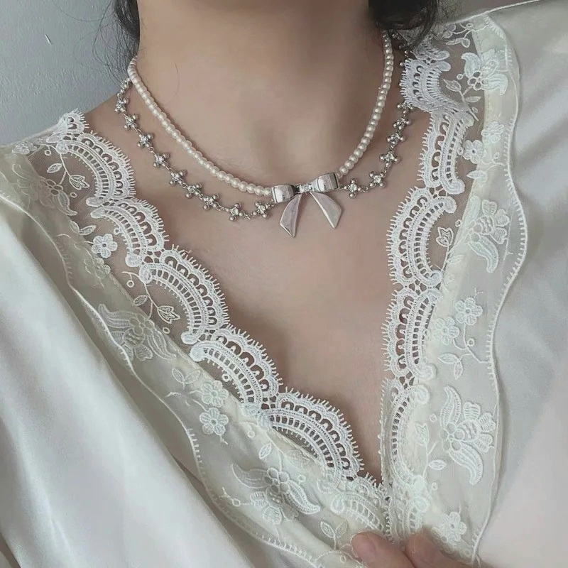 ⋆ ˚｡⋆୨୧˚ 𝒄𝒐𝒕𝒕𝒐𝒏 𝒄𝒂𝒏𝒅𝒚 Vòng cổ choker handmade y2k hình nơ, trái tim đính hạt coquette fairycore dành cho nữ ˚୨୧⋆｡˚ ⋆