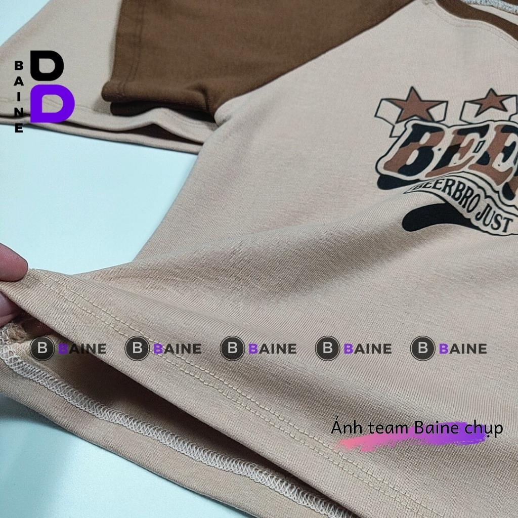 Áo Croptop Cổ Tròn Tay Ngắn BEER BRO Chất Thun Borip Kiểu Sexy Nữ, Áo Thun Ôm Body In Hoạ Tiết Đẹp Tôn Dáng BAINE