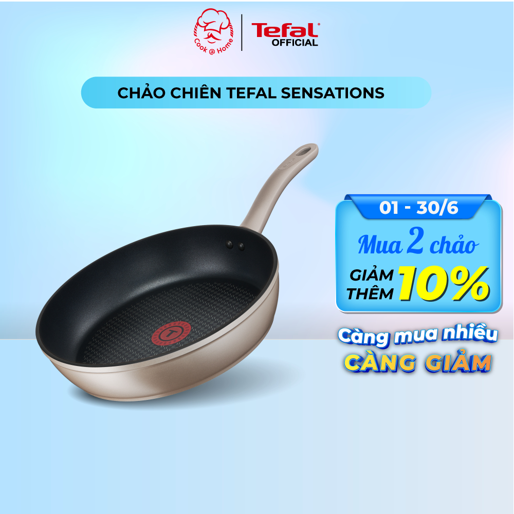 Chảo chiên chống dính đáy từ phủ Titanium Tefal Sensations kích thước 24cm/26cm/28cm - Tefal Sensations Non-Stick Frypan