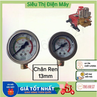 Đồng hồ áp máy rửa xe - đo áp lực đầu rửa xe chân ren bằng đồng thau