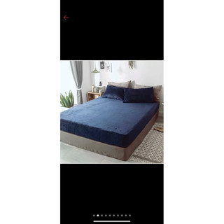 Com bo 2 ga nỉ nhung kt 1.6x2 m đệm 20 cm