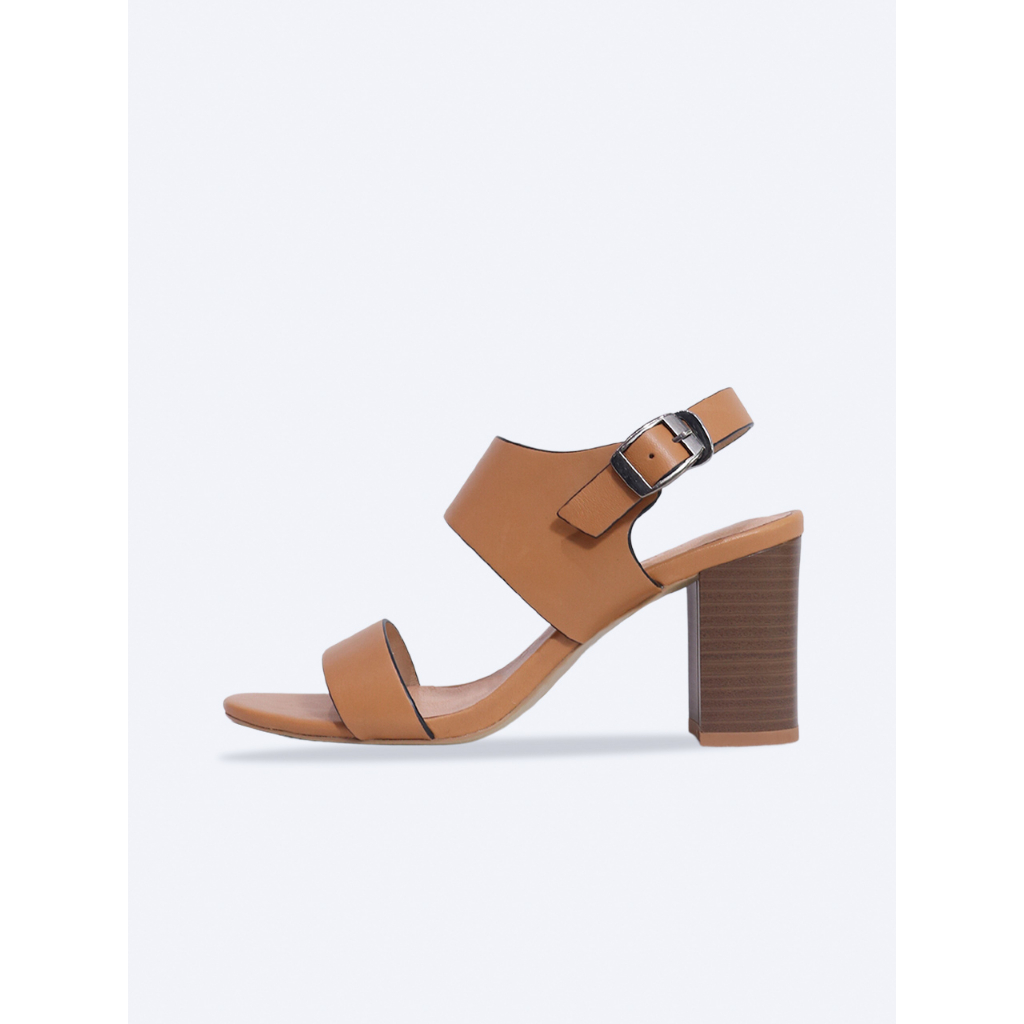 Giày sandal nữ gót trụ 8cm da thật quai ngang SD05 - SALSA