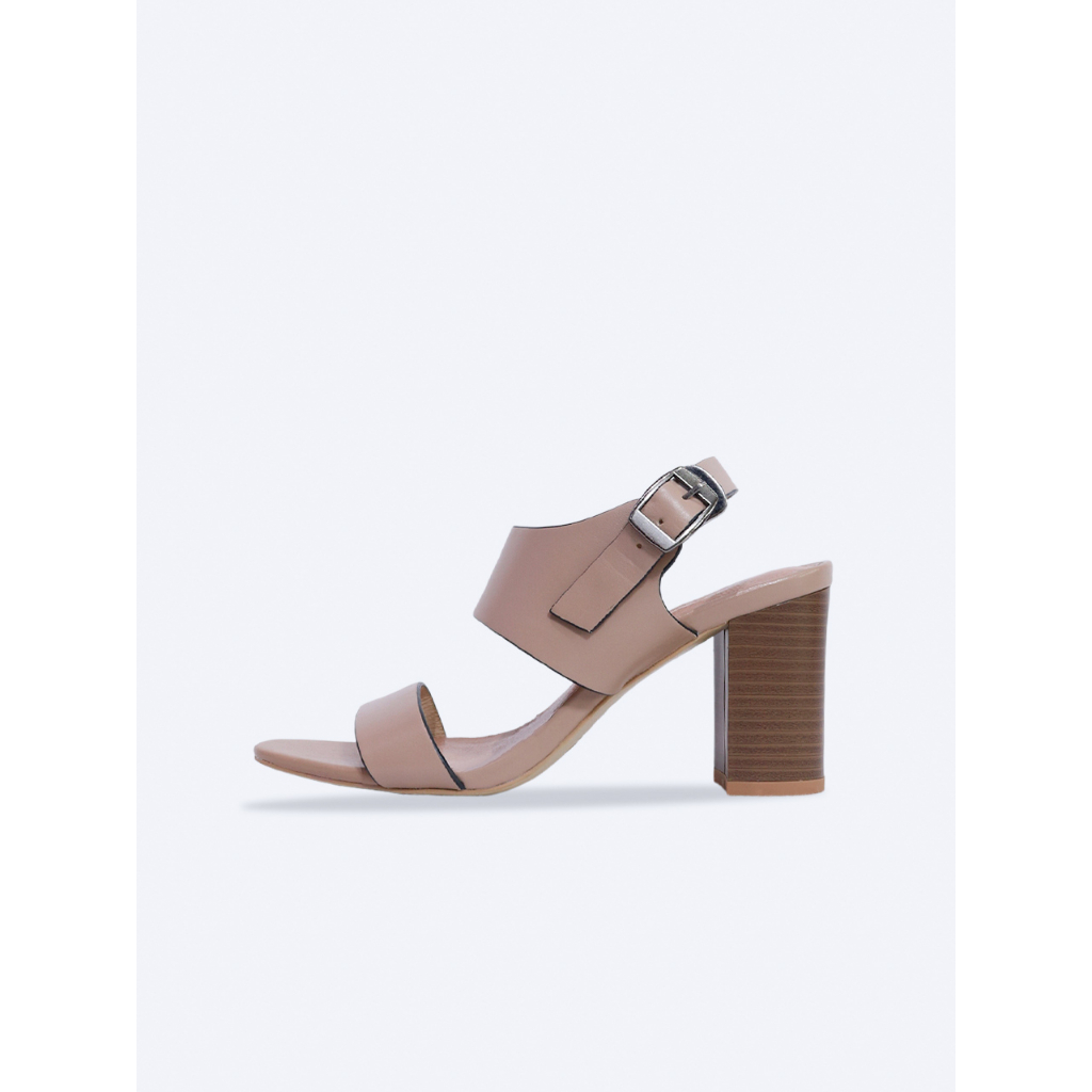 Giày sandal nữ gót trụ 8cm da thật quai ngang SD05 - SALSA