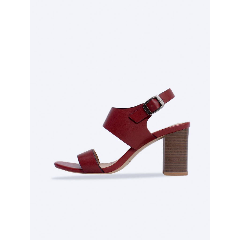Giày sandal nữ gót trụ 8cm da thật quai ngang SD05 - SALSA